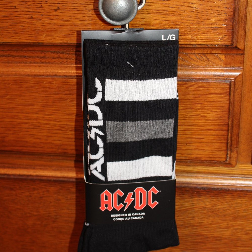 AC/DC Socks Size 9-12 Mens  Crew Style